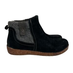 Earth Origins Women’s Aurora Jace Black Suede Faux Fur Lining Ankle Boots Size 9